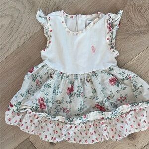 Ralph Lauren White and Pink Floral Kids Dress